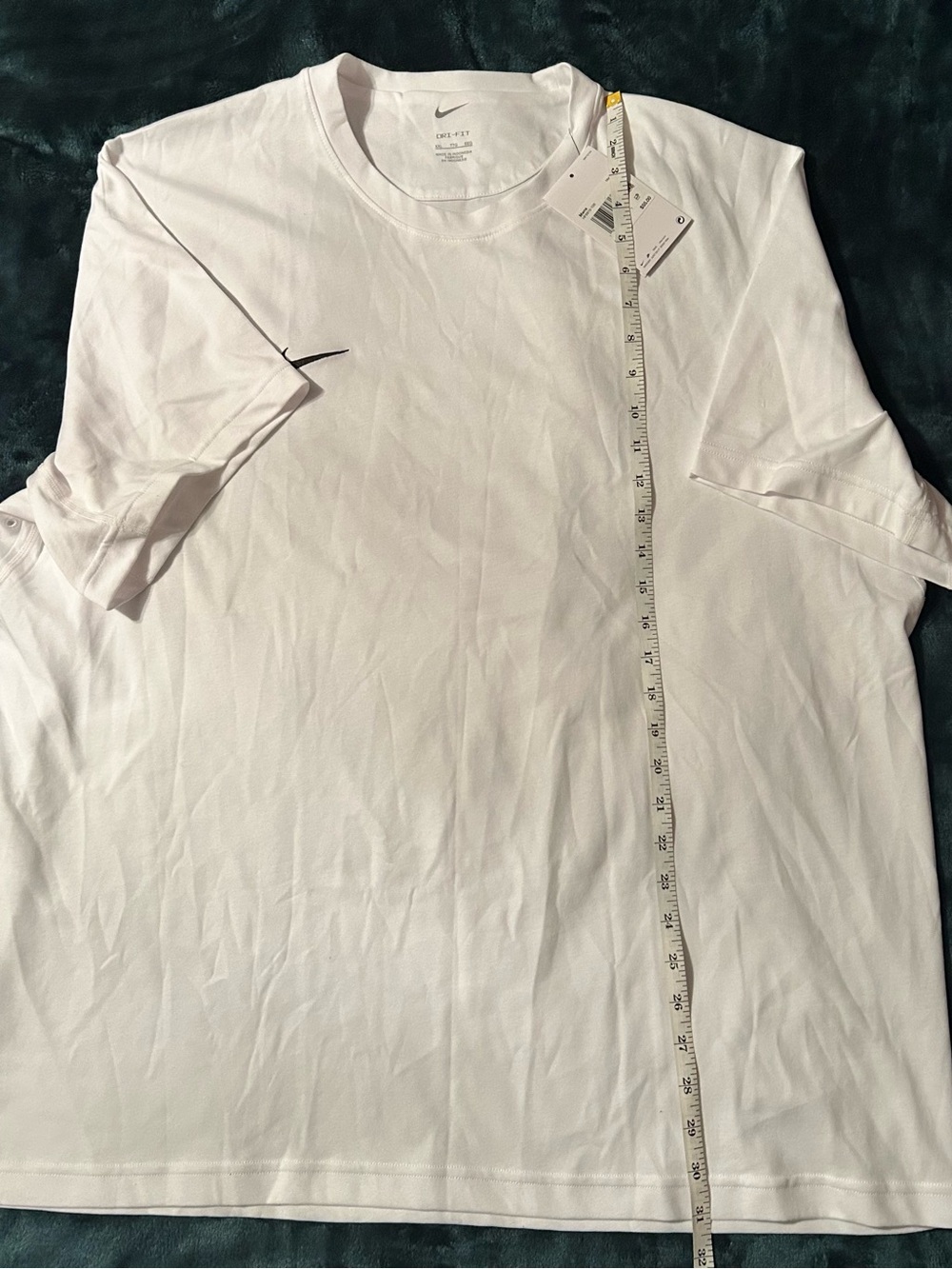 Nike White Kids' Short-Sleeve Crew Tee with Small Swoosh
